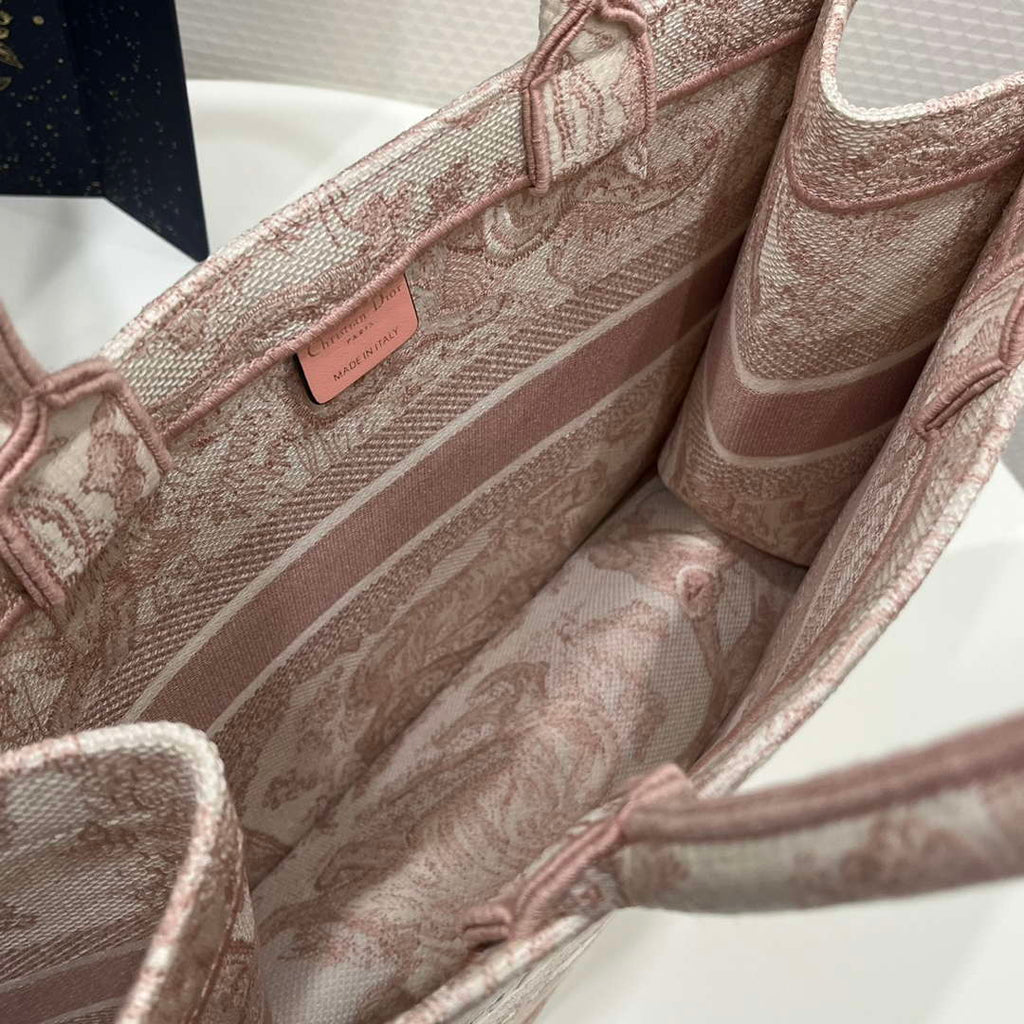 Dior Book Tote M1296 Medium Toile de Jouy Embroidery M0074