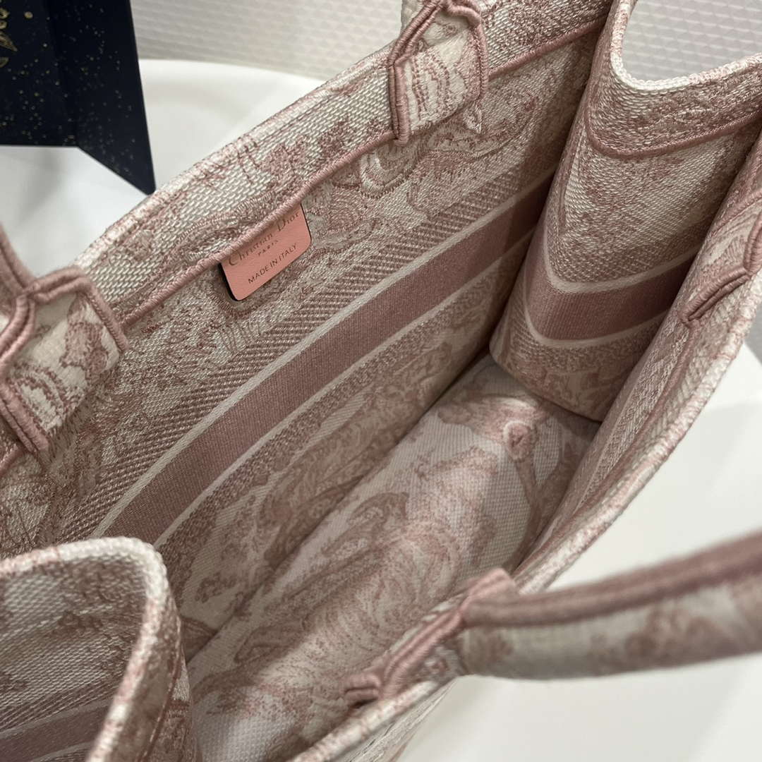 Dior Book Tote M1296 Medium Toile de Jouy Embroidery M0074