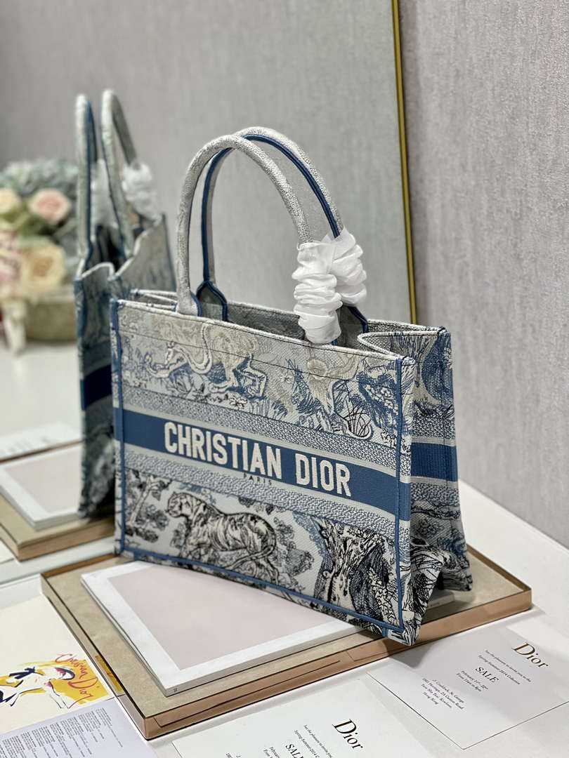 Dior Book Tote M1296 Medium Toile de Jouy Embroidery M0075 - Default Title - View 3