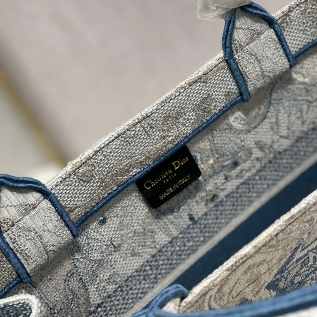 Dior Book Tote M1296 Medium Toile de Jouy Embroidery M0075