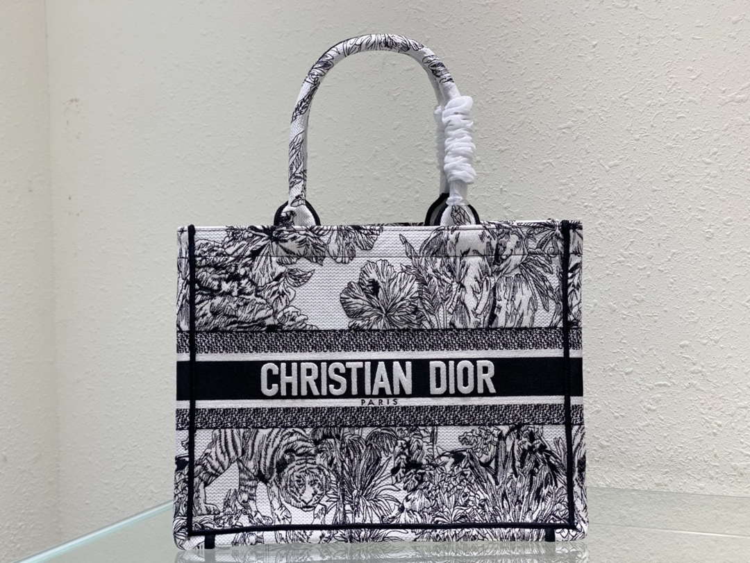 Dior Book Tote M1296 Medium Toile de Jouy Embroidery M0076 - Default Title - View 1