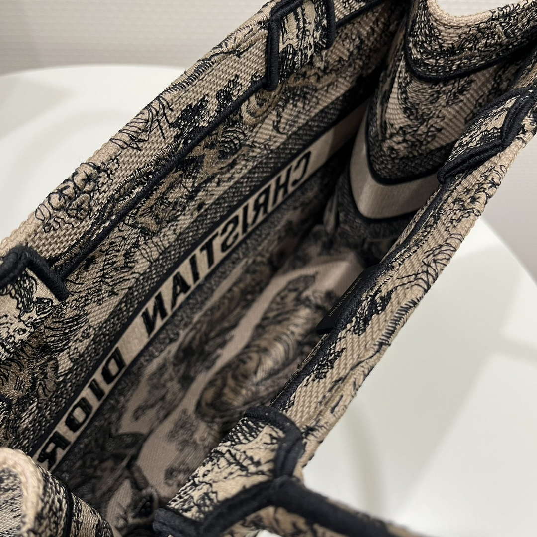 Dior Book Tote M1296 Medium Toile de Jouy Embroidery M0077