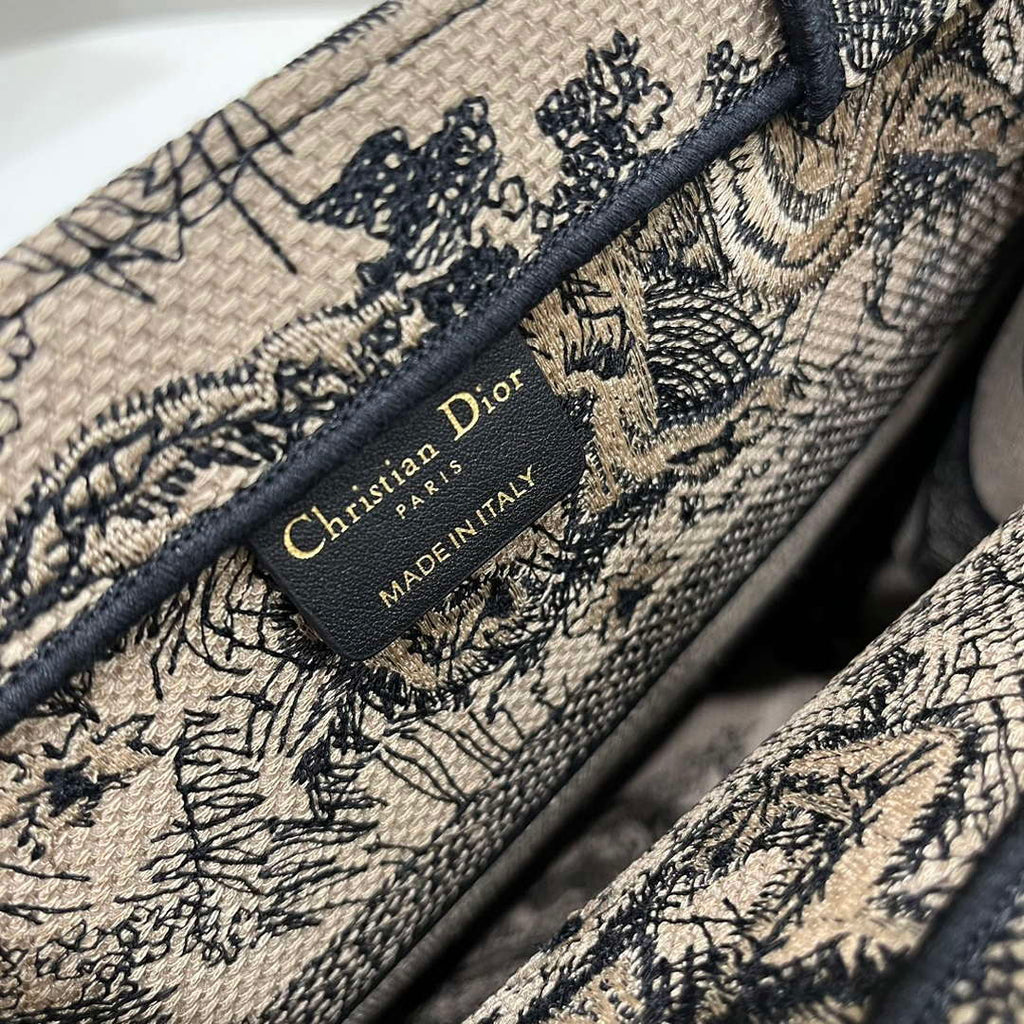 Dior Book Tote M1296 Medium Toile de Jouy Embroidery M0077