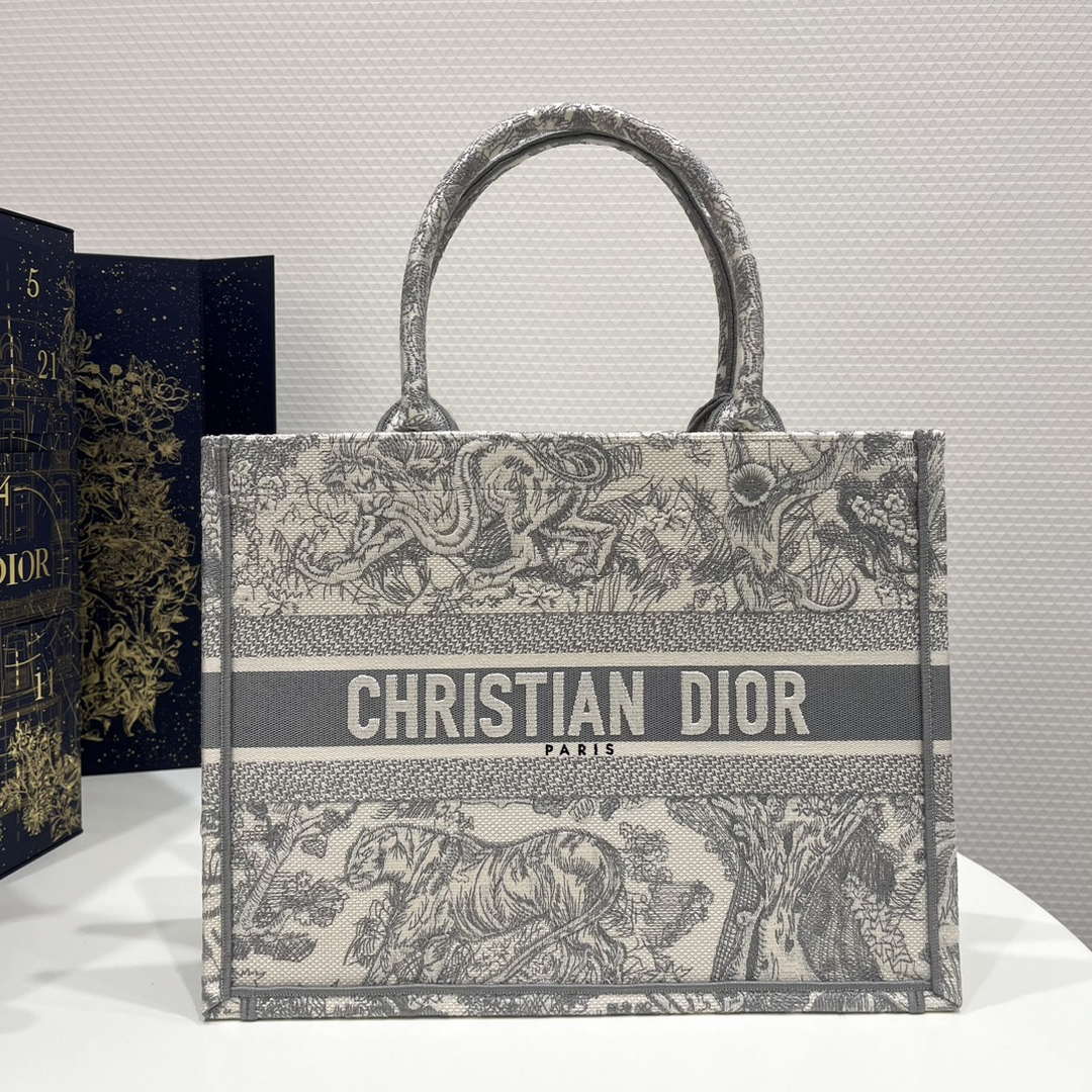 Dior Book Tote M1296 Medium Toile de Jouy Embroidery M0078 - Default Title - View 1