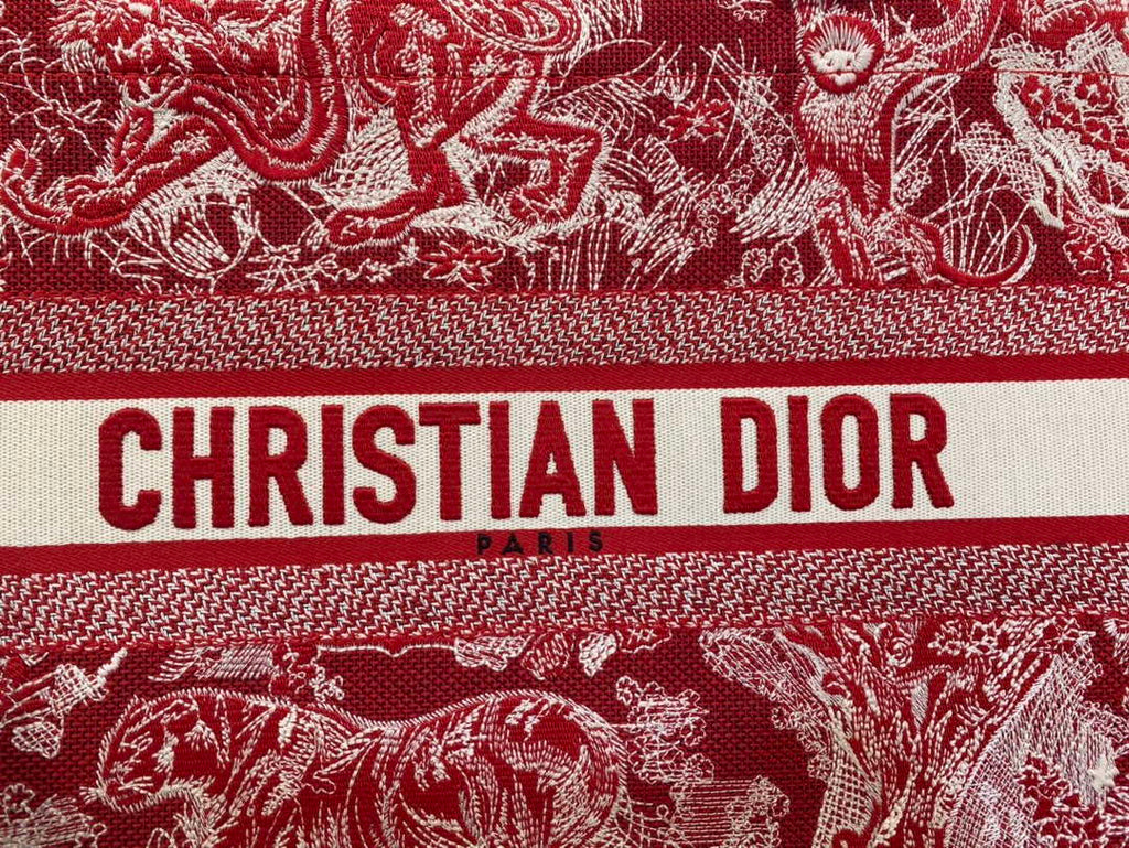 Dior Book Tote M1296 Medium Toile de Jouy Embroidery M0081