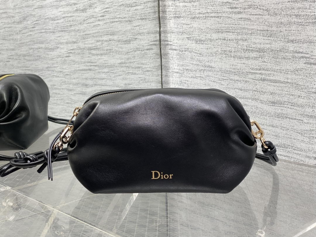 Dior Bow Pouch Black Supple Lambskin S3900 - Default Title - View 1