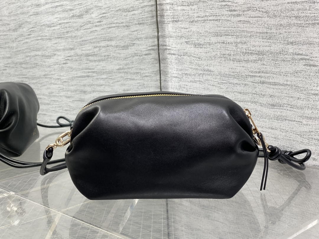 Dior Bow Pouch Black Supple Lambskin S3900