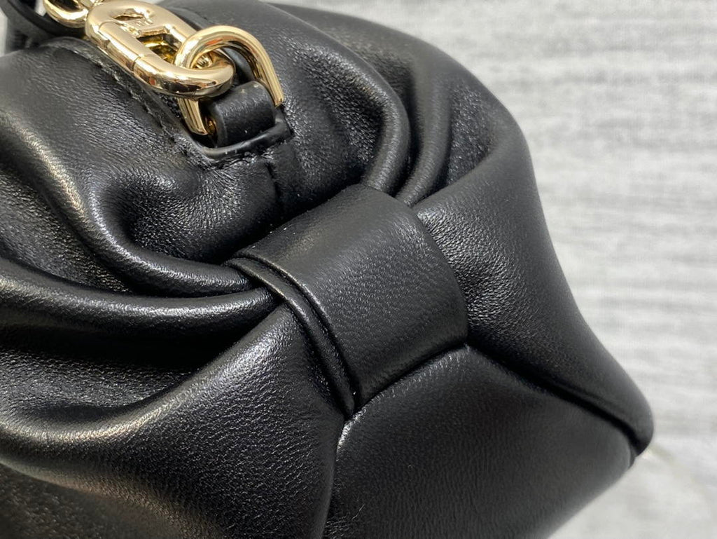 Dior Bow Pouch Black Supple Lambskin S3900