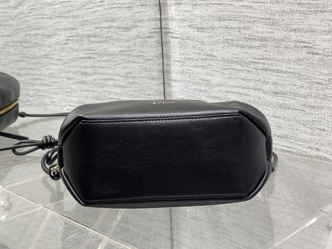 Dior Bow Pouch Black Supple Lambskin S3900