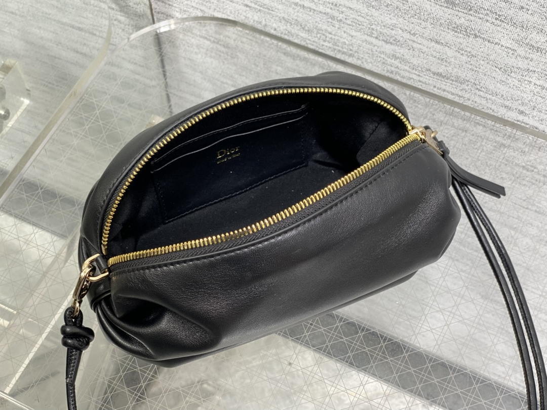 Dior Bow Pouch Black Supple Lambskin S3900 - Default Title - View 8