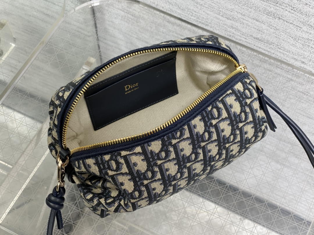 Dior Bow Pouch Blue Dior Oblique Jacquard S3900OTZQ_M928