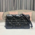 Dior S5135 Caro Macrocannage Pouch Black Quilted Macrocannage Calfskin - Default Title - View 1