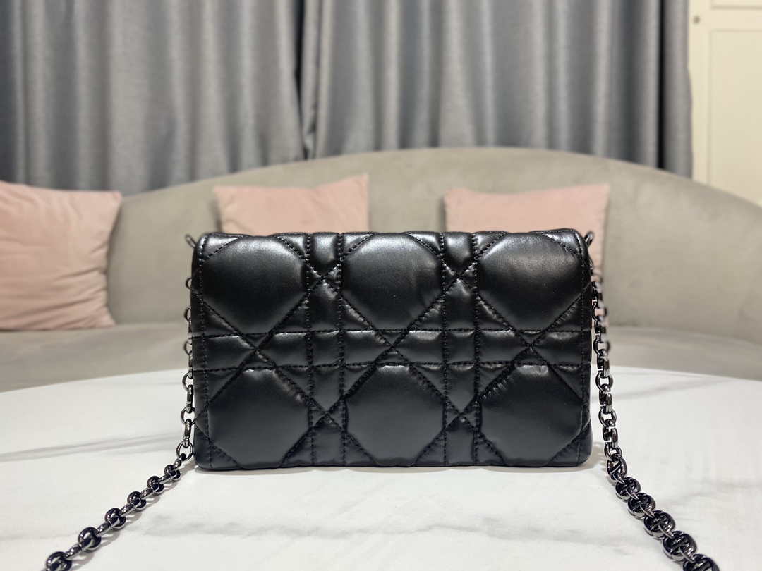 Dior S5135 Caro Macrocannage Pouch Black Quilted Macrocannage Calfskin - Default Title - View 2