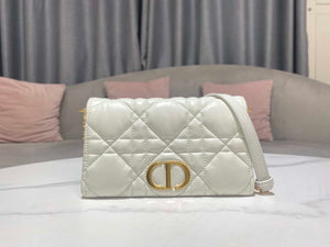 Dior S5135 Caro Macrocannage Pouch Latte Quilted Macrocannage Calfskin - Default Title - View 1