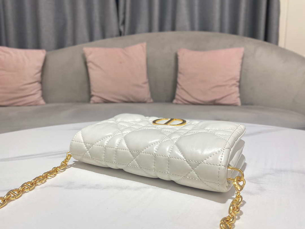 Dior S5135 Caro Macrocannage Pouch Latte Quilted Macrocannage Calfskin