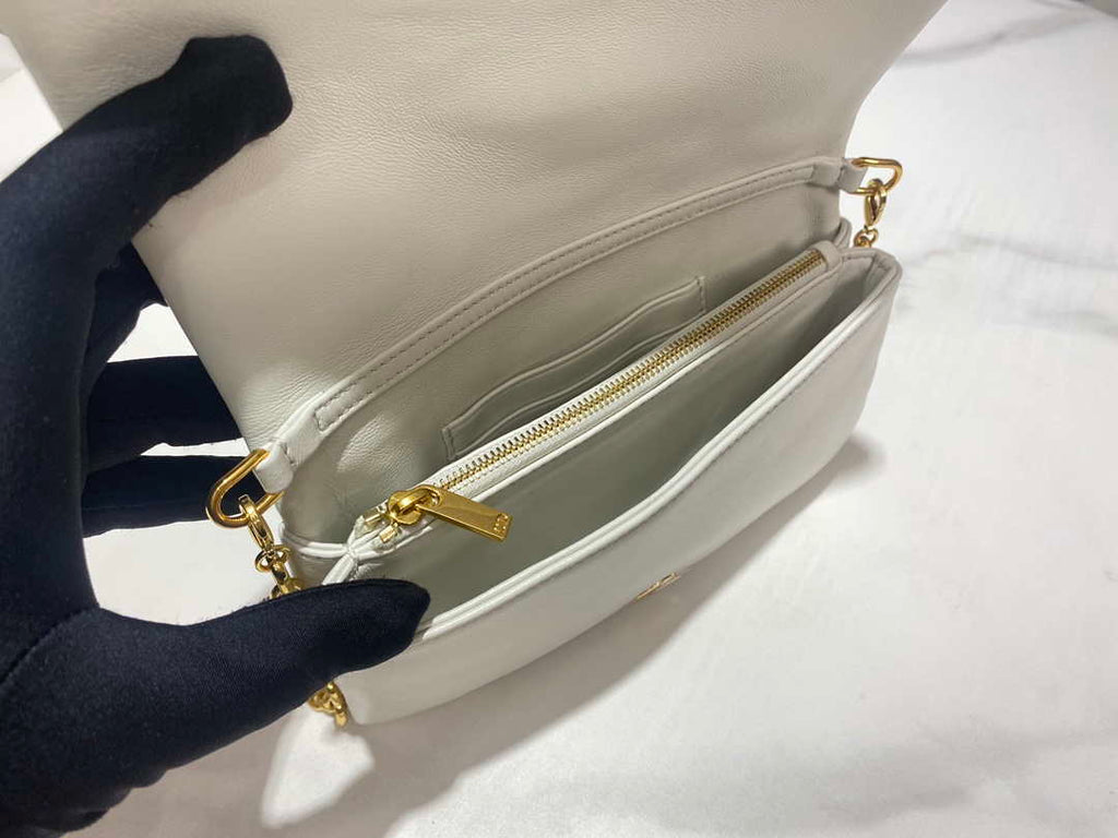 Dior S5135 Caro Macrocannage Pouch Latte Quilted Macrocannage Calfskin