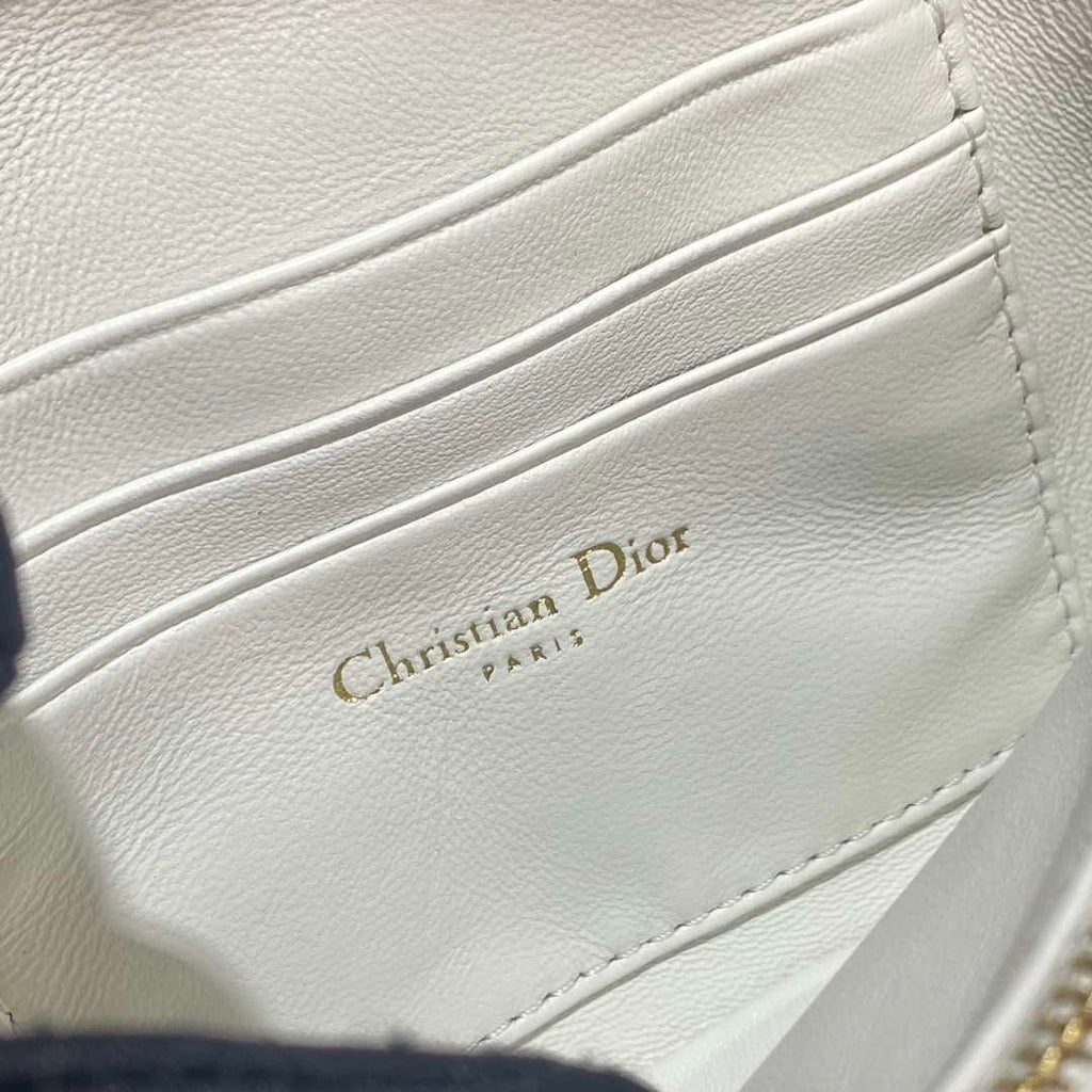 Dior S5135 Caro Macrocannage Pouch Latte Quilted Macrocannage Calfskin