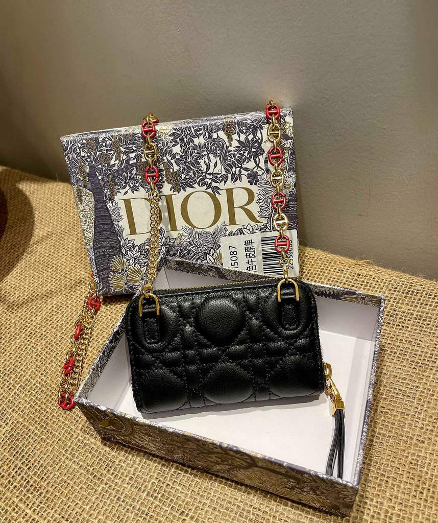 Dior Caro Mini zipper clutch 5087 Black