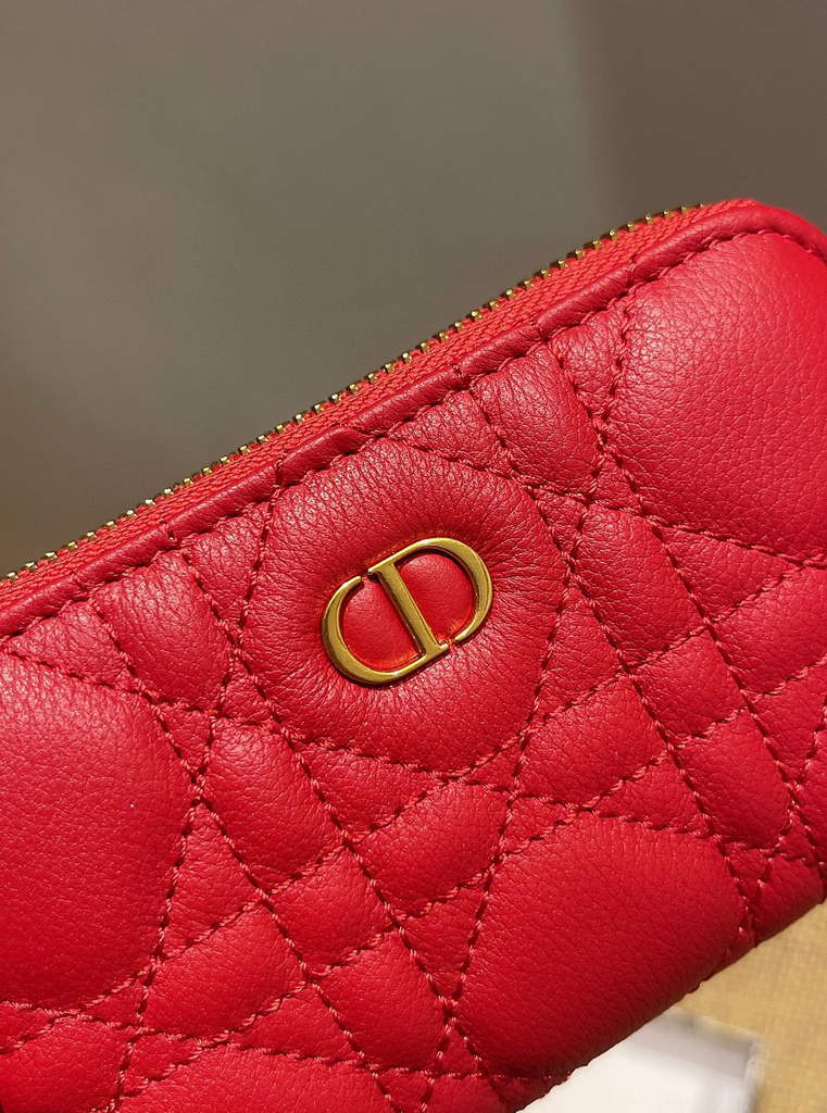 Dior Caro Mini zipper clutch 5087 Red