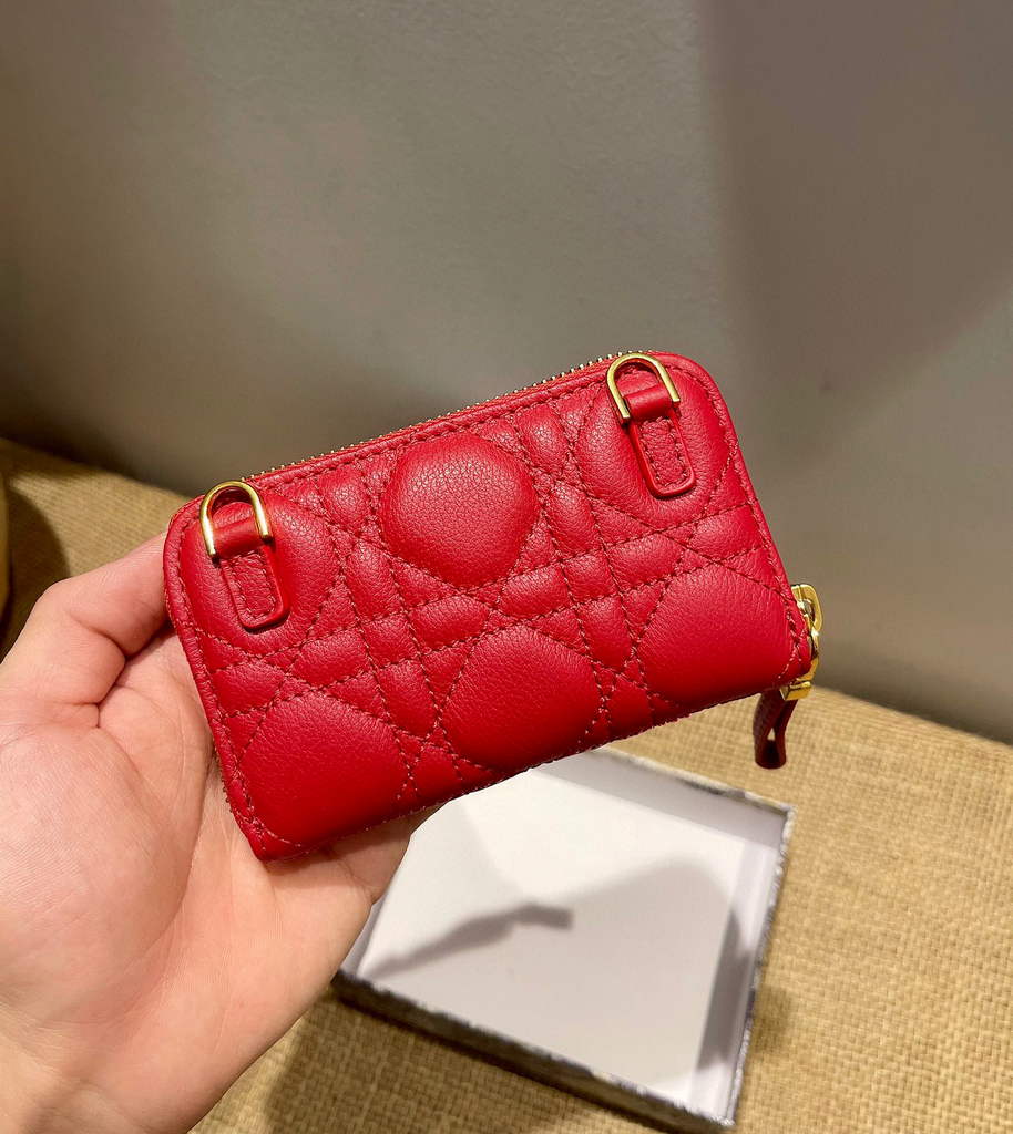 Dior Caro Mini zipper clutch 5087 Red