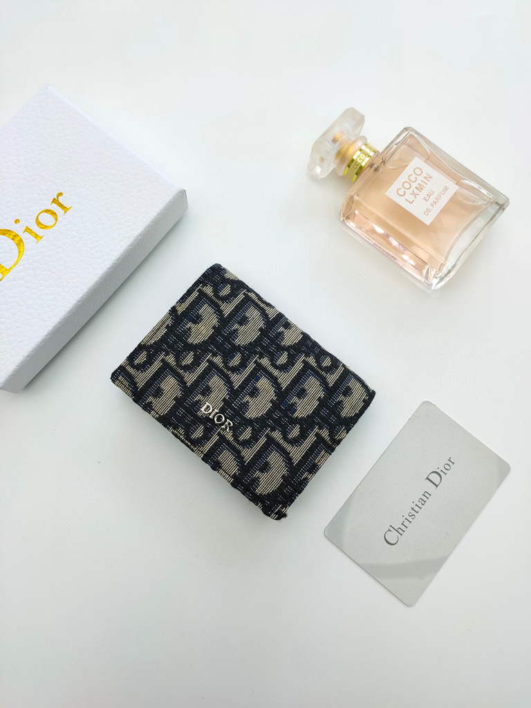 Dior Dior Wallet Mini Lady Blue S0178 Dior Oblique Jacquard Blue