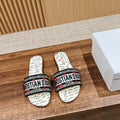 Dior KCO109EZO Dway Slide Embroidered Cotton Miss Dior Allover Motif Shoes D82987 - Euro 35=US 4 - View 1