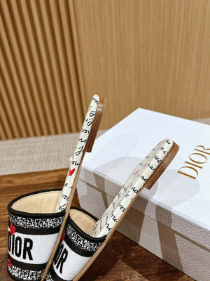 Dior KCO109EZO Dway Slide Embroidered Cotton Miss Dior Allover Motif Shoes D82987 - Euro 35=US 4 - View 8