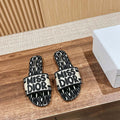 Dior KCO109EZO Dway Slide Embroidered Cotton Miss Dior Allover Motif Shoes D82988 - Euro 35=US 4 - View 1