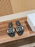 Dior KCO109EZO Dway Slide Embroidered Cotton Miss Dior Allover Motif Shoes D82988