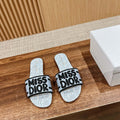Dior KCO109EZO Dway Slide Embroidered Cotton Miss Dior Allover Motif Shoes D82989 - Euro 35=US 4 - View 1