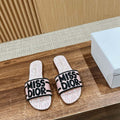 Dior KCO109EZO Dway Slide Embroidered Cotton Miss Dior Allover Motif Shoes D82990 - Euro 35=US 4 - View 1