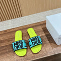 Dior KCO109EZO Dway Slide Embroidered Cotton Miss Dior Allover Motif Shoes D82992 - Euro 35=US 4 - View 1