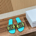 Dior KCO109EZO Dway Slide Embroidered Cotton Miss Dior Allover Motif Shoes D82993 - Euro 35=US 4 - View 1