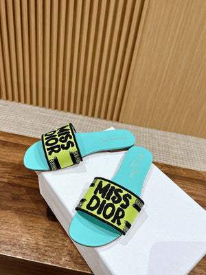 Dior KCO109EZO Dway Slide Embroidered Cotton Miss Dior Allover Motif Shoes D82993 - Euro 35=US 4 - View 4