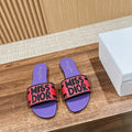 Dior KCO109EZO Dway Slide Embroidered Cotton Miss Dior Allover Motif Shoes D82994 - Euro 35=US 4 - View 1