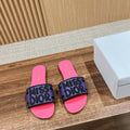 Dior KCO109EZO Dway Slide Embroidered Cotton Miss Dior Allover Motif Shoes D82995 - Euro 35=US 4 - View 1