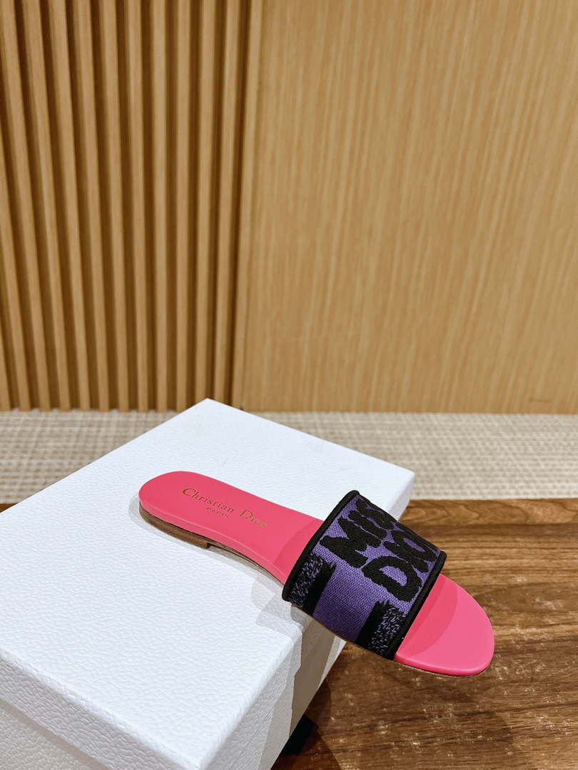 Dior KCO109EZO Dway Slide Embroidered Cotton Miss Dior Allover Motif Shoes D82995