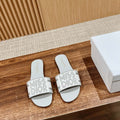Dior KCO109EZO Dway Slide Embroidered Cotton Miss Dior Allover Motif Shoes D82996 - Euro 35=US 4 - View 1