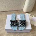 Dior KCO109EZO Dway Slide Embroidered Cotton Miss Dior Allover Motif Shoes D82997 - Euro 35=US 4 - View 1