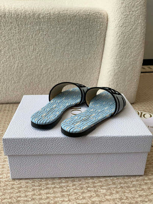 Dior KCO109EZO Dway Slide Embroidered Cotton Miss Dior Allover Motif Shoes D82997 - Euro 35=US 4 - View 6