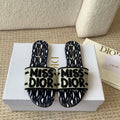 Dior KCO109EZO Dway Slide Embroidered Cotton Miss Dior Allover Motif Shoes D82998 - Euro 35=US 4 - View 1