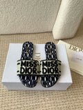 Dior KCO109EZO Dway Slide Embroidered Cotton Miss Dior Allover Motif Shoes D82998