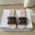 Dior KCO109EZO Dway Slide Embroidered Cotton Miss Dior Allover Motif Shoes D82999 - Euro 35=US 4 - View 1