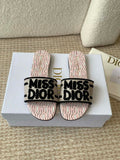 Dior KCO109EZO Dway Slide Embroidered Cotton Miss Dior Allover Motif Shoes D82999