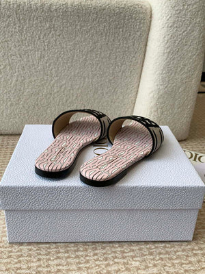 Dior KCO109EZO Dway Slide Embroidered Cotton Miss Dior Allover Motif Shoes D82999 - Euro 35=US 4 - View 4