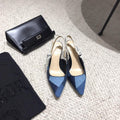 Dior KCP867 J'ADIOR Slingback Pump Blue Metallic Fabric - luxibagsmall
