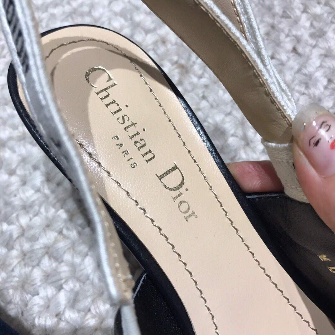 Dior KCP867 J'ADIOR Slingback Pump Blue Metallic Fabric - luxibagsmall