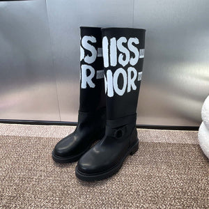 Dior KDI929CMV_S17X D-Major Boot Black Technical Fabric with White Miss Dior Graffiti Print and Black Calfskin - Euro 35=US 4 - View 5
