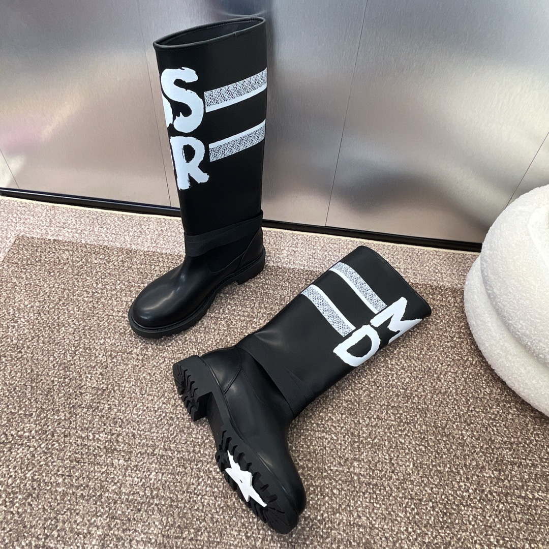 Dior KDI929CMV_S17X D-Major Boot Black Technical Fabric with White Miss Dior Graffiti Print and Black Calfskin