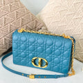 Dior Large Caro Bag M9243 Calfskin Blue Gold - Default Title - View 1
